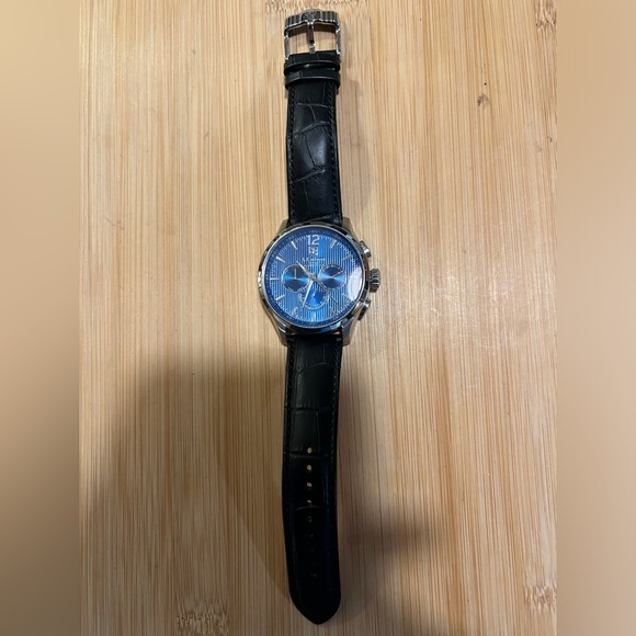 S Coifman SC0121 Watch With 44mm NavyBlue Chronograph Face & Black Leather Band - Picture 4 of 7